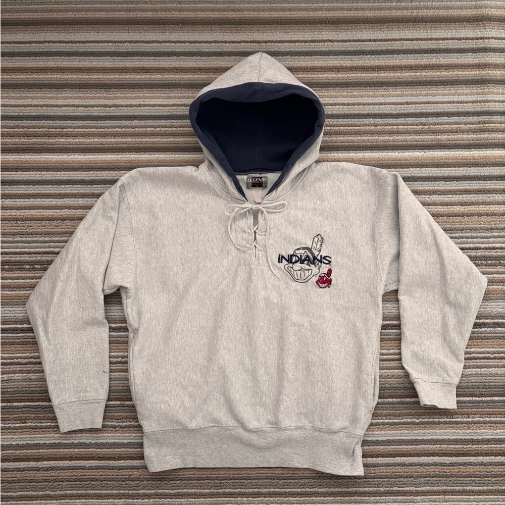 1990s Cleveland Indians Lace-Up Hoodie